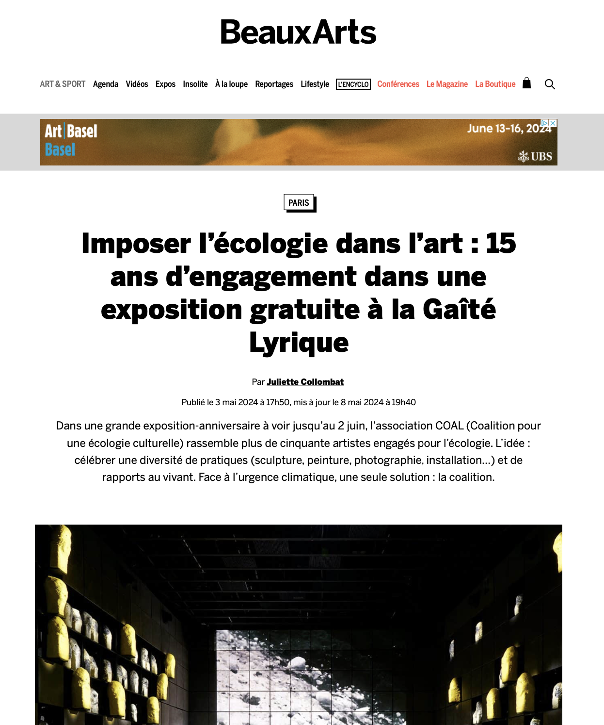 Imposer l’écologie dans l’art, 2024